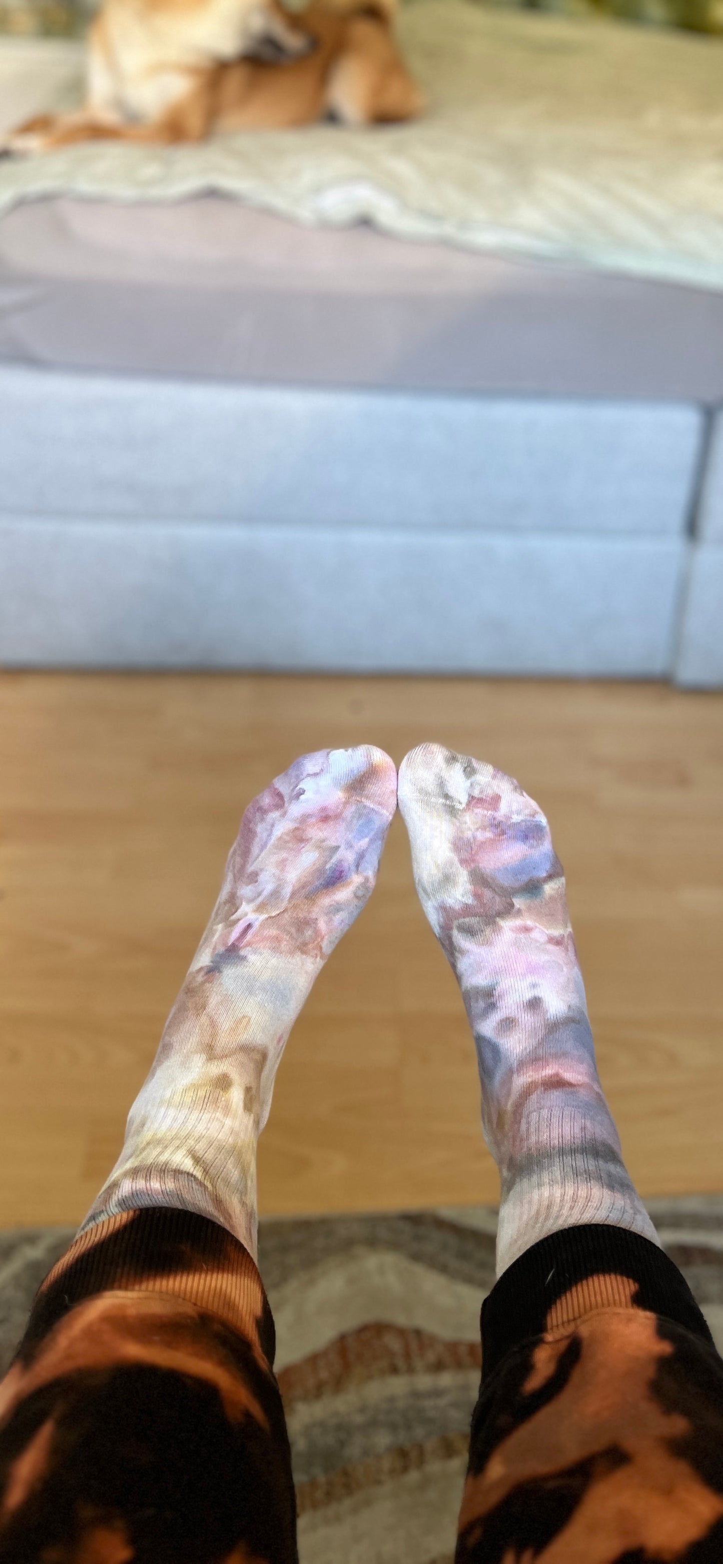 Ice Dye Cotton Socks in Marbles