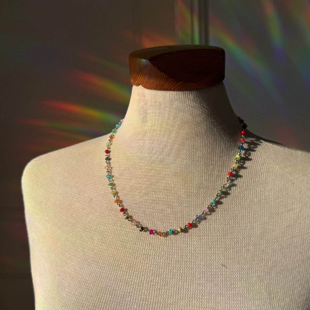 Gemstone necklace Steel &amp; Stone (silver)