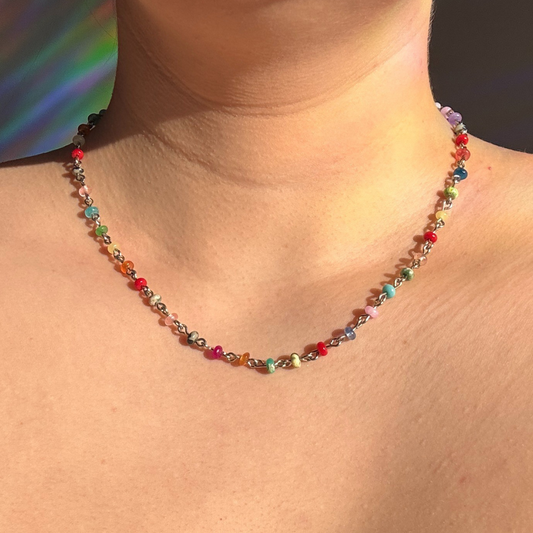 Gemstone necklace Steel &amp; Stone (silver)