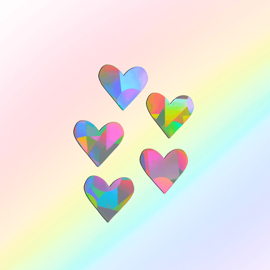 Suncatcher window stickers set of 5 hearts