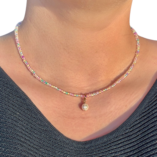 Soft Rainbow gemstone necklace