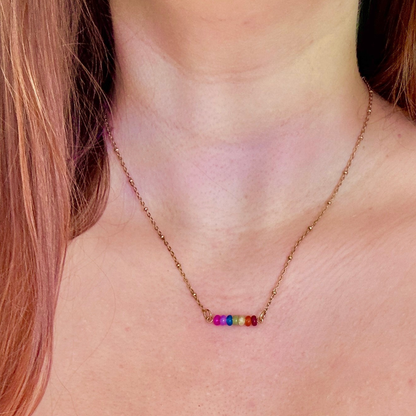Edelsteinkette Boho Rainbow