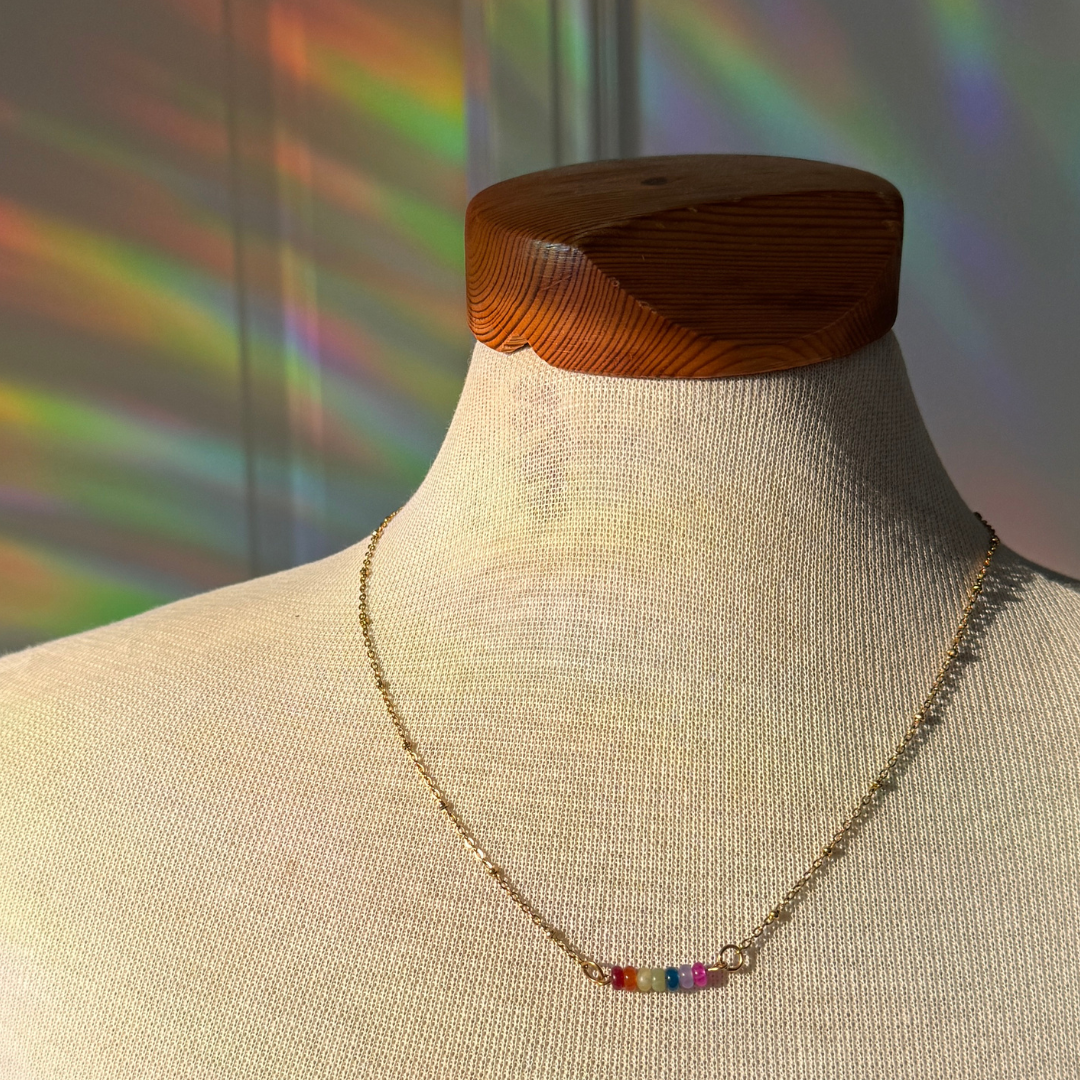 Edelsteinkette Boho Rainbow