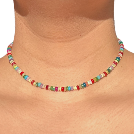 Gemstone necklace glitter &amp; rainbows