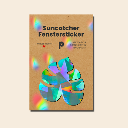 Suncatcher window stickers set of 2 monstera leafs