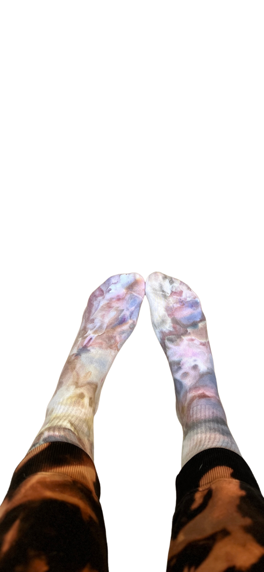 Ice Dye Cotton Socks in Marbles