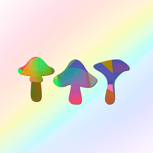 Suncatcher window stickers set of 3 mushrooms