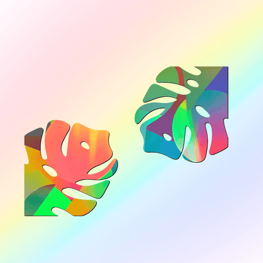 Suncatcher window stickers Monstera window corners